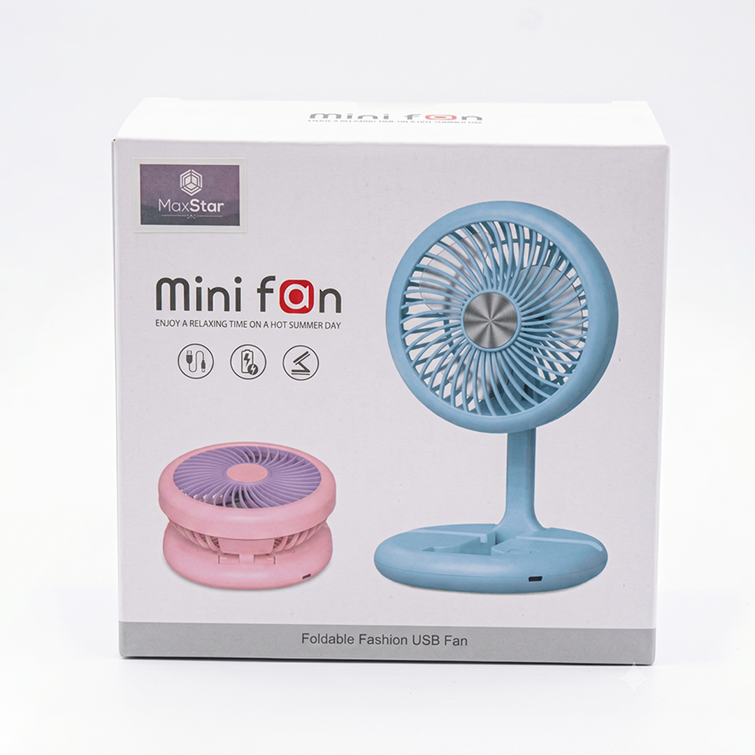 Foldable Fashion USB Mini Fan - Rechargeable , Portable Desk Fan